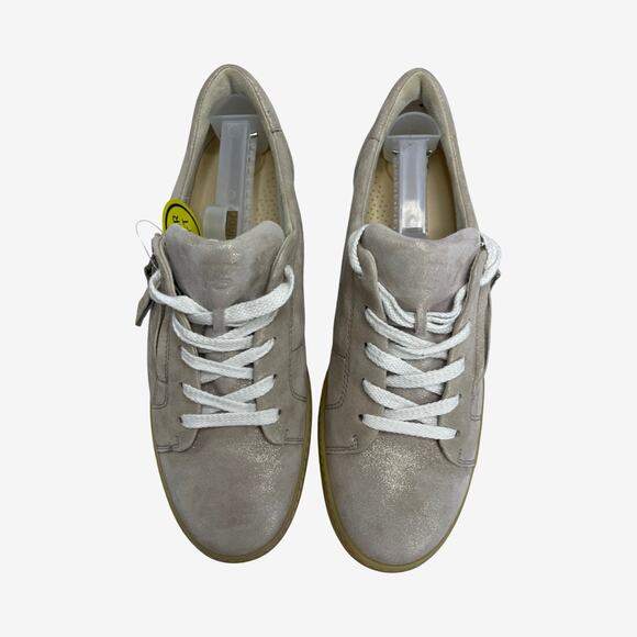 Paul Green Super Soft Leather Sneakers UK 7 ≈ US 9.5 Beige Metallic Suede - Picture 6 of 12